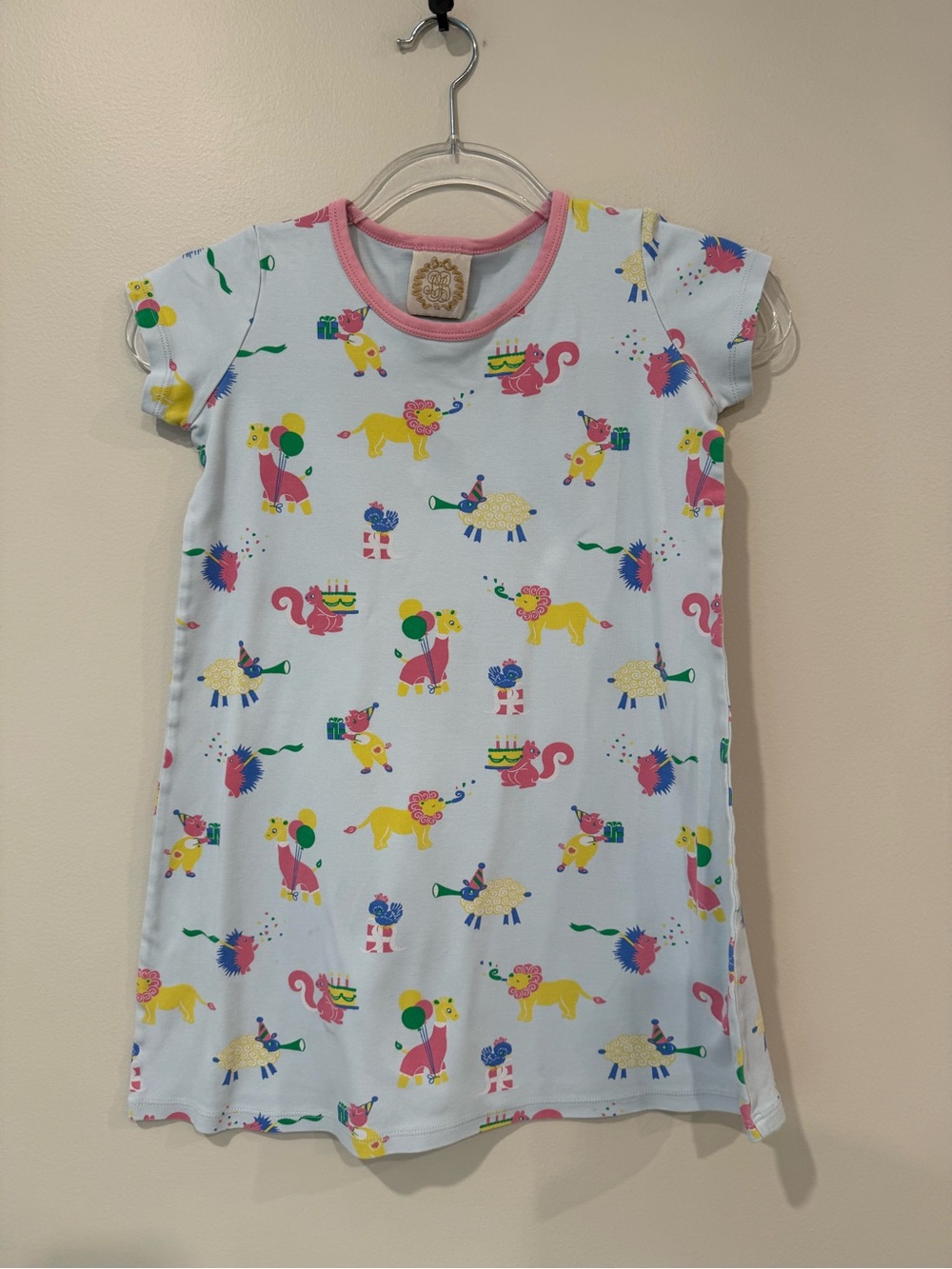 Beaufort Bonnet Company Birthday party animal Short Sleeve Polly Play Dress